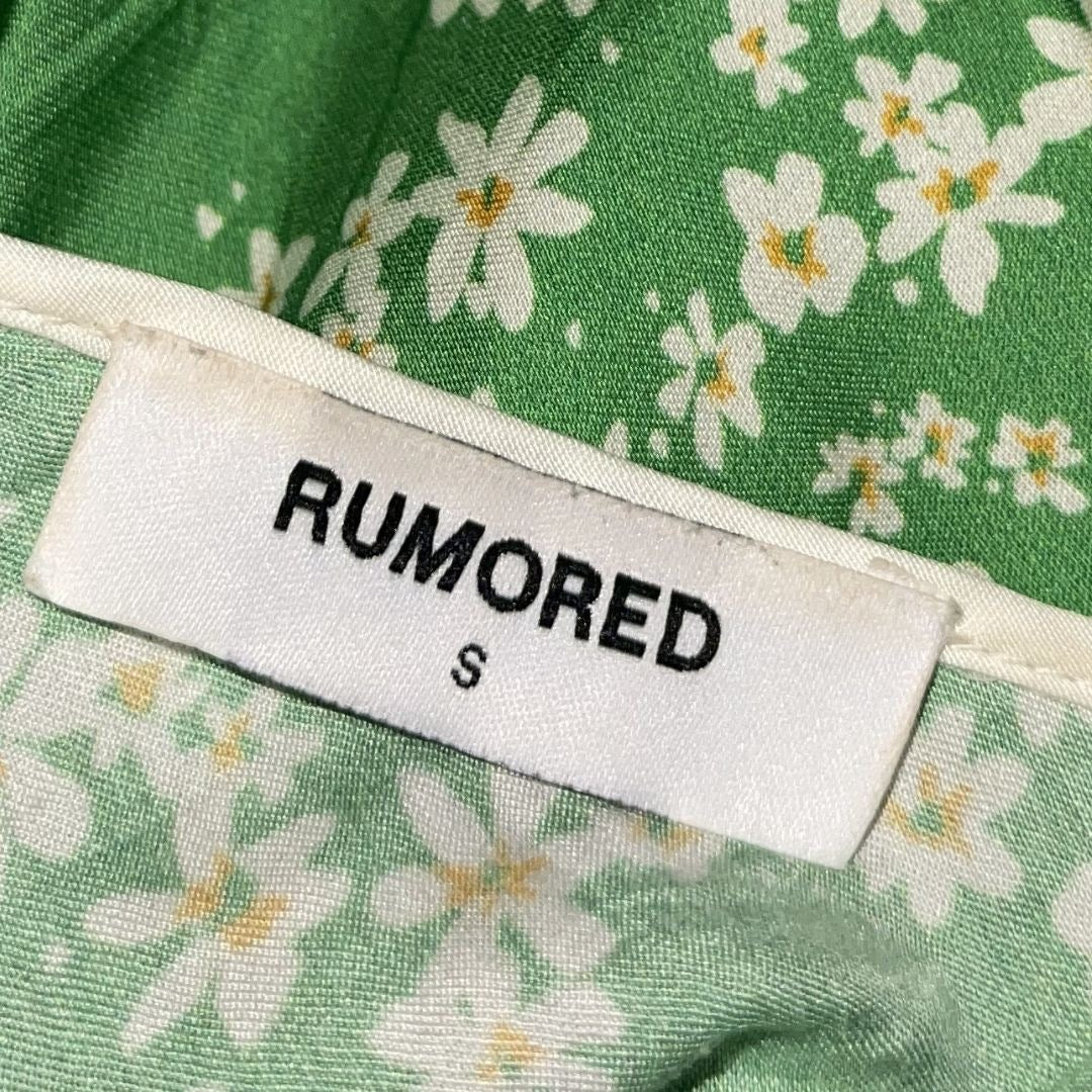 Rumored Daytona Green Ditsy Floral Maxi Dress Size Small Spaghetti Strap Summer