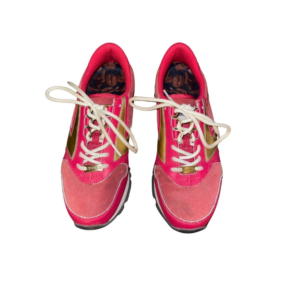 Brooks Heritage Chariot Red & Gold Sneakers Retro Running Shoes Athletic Size 8