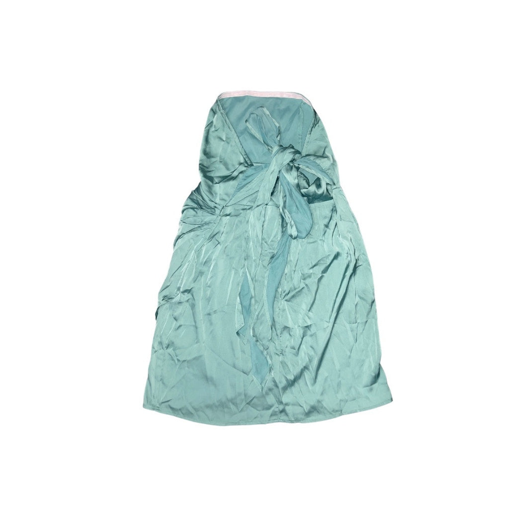 CIDER STRAPLESS SILK SATIN STYLE BLOUSE WITH TIE BACK NWT