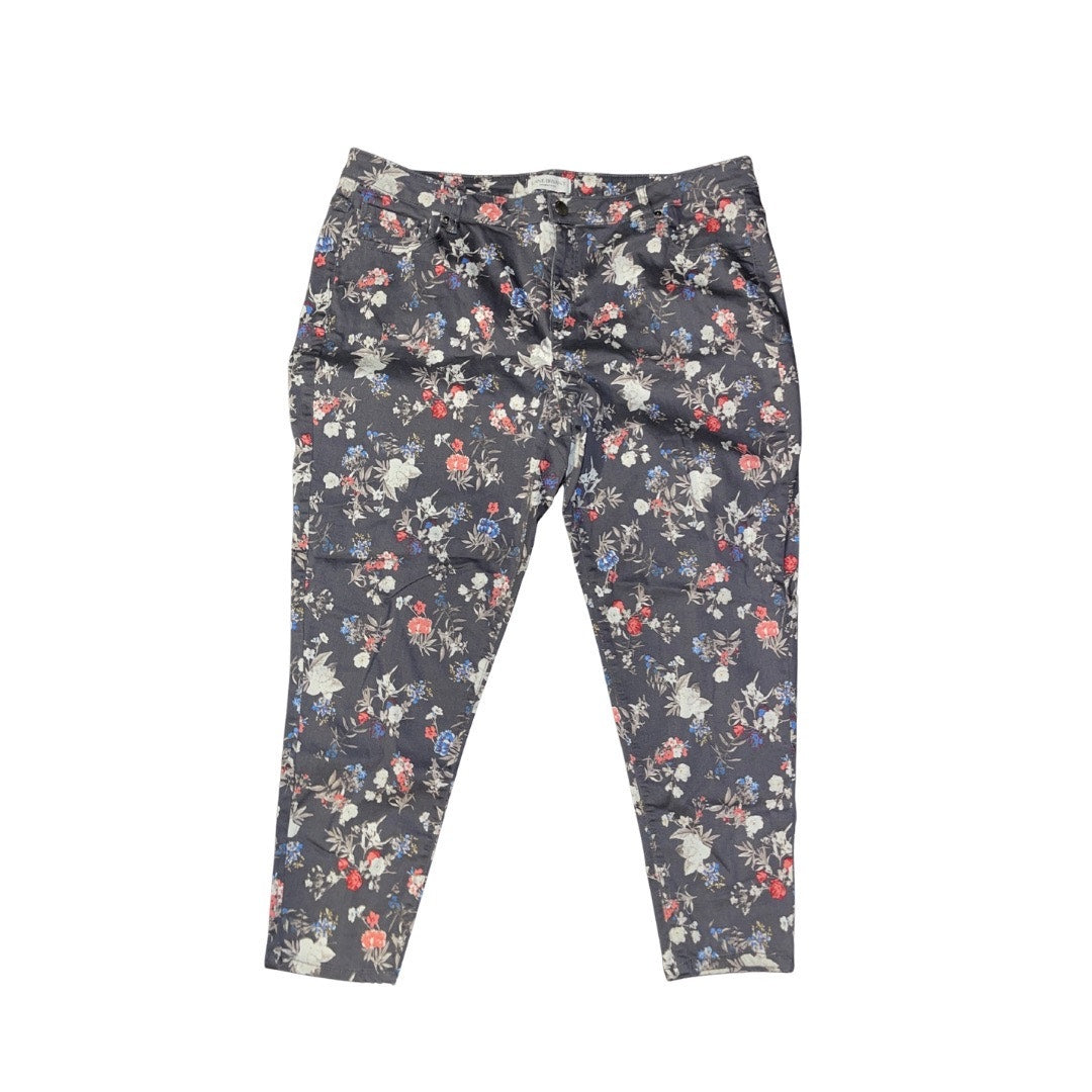 Lane Bryant Skinny Jeans Stretch Floral Print Design Pants Plus Size 24 R