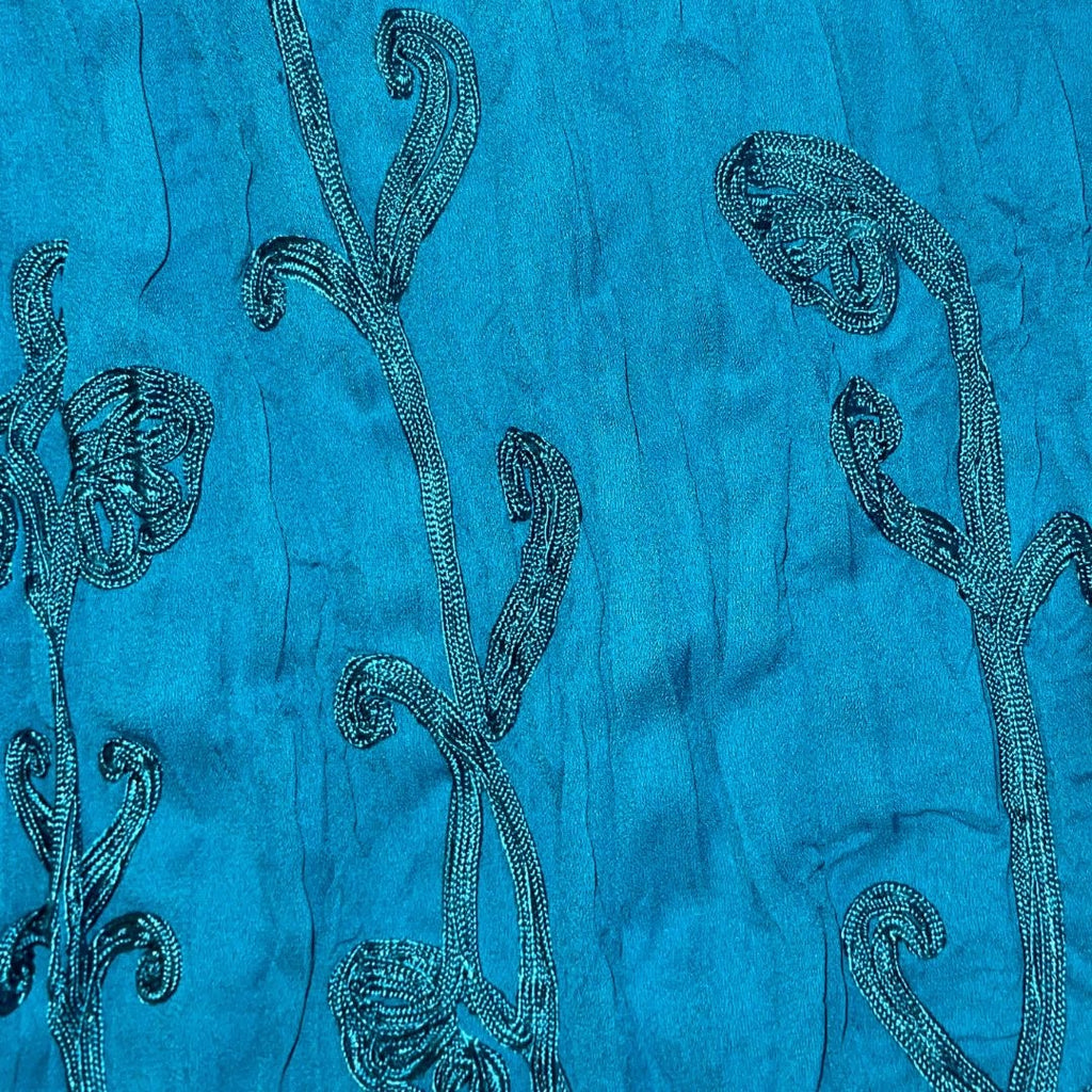 INC International Concepts Crinkle Embroidered Off the Shoulder Turquoise Blouse