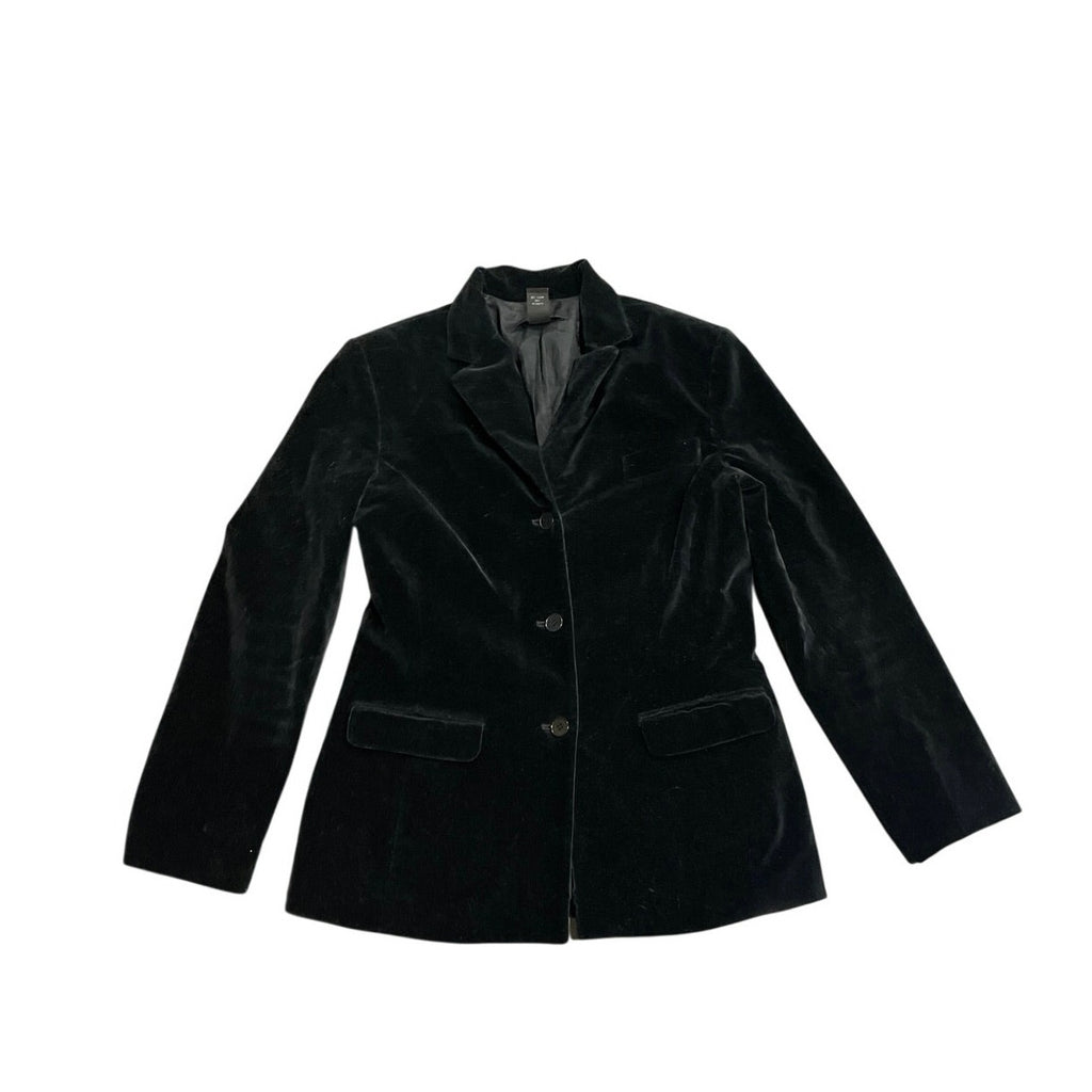 The Limited Black Velvet 3 Button Blazer SZ M Classic Career Office Whymsigoth