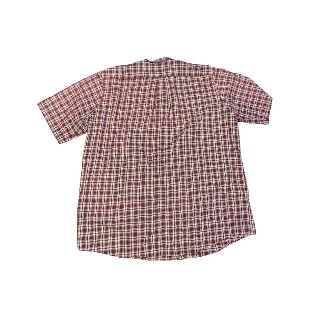 L.L. Bean Mens Shirt Plaid Short Sleeve Traditional Fit Size XXL Tall 100% Cotton