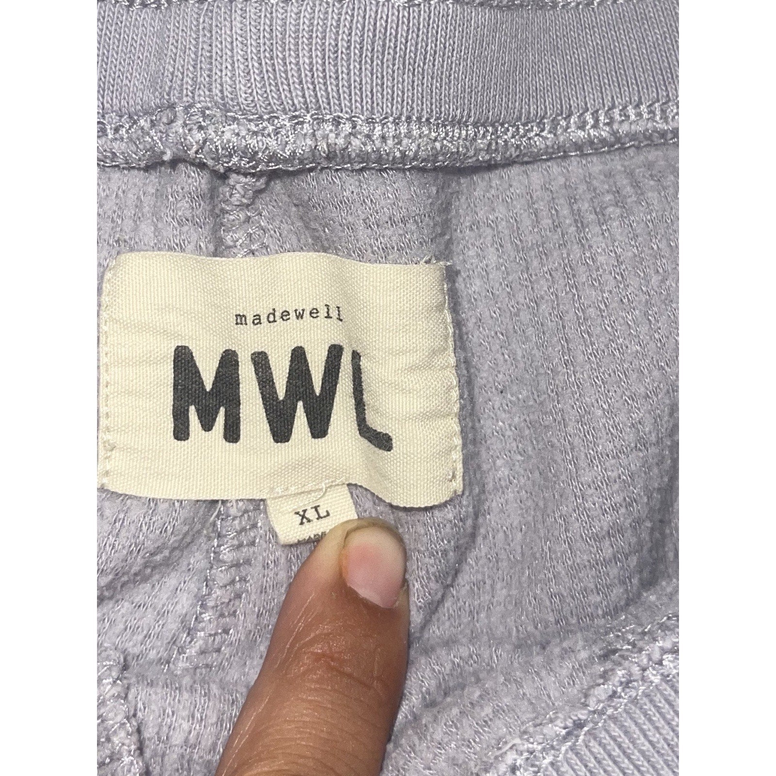 Madewell Textured Chunky Waffle Knit Drawstring Sweat-shorts XL Loungewear Cozy