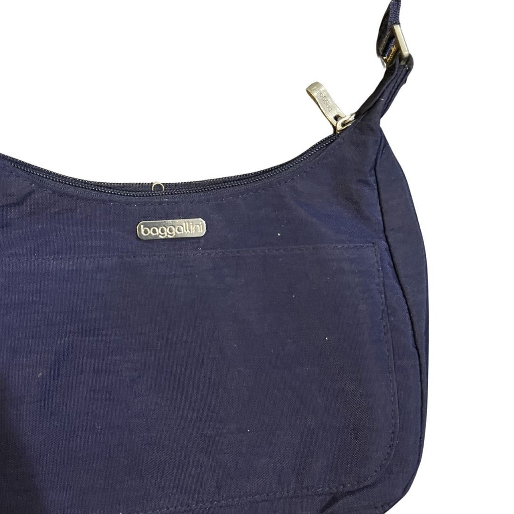 Baggallini Navy Nylon Crossbody Bag Purse Adjustable Strap Casual Minimalist