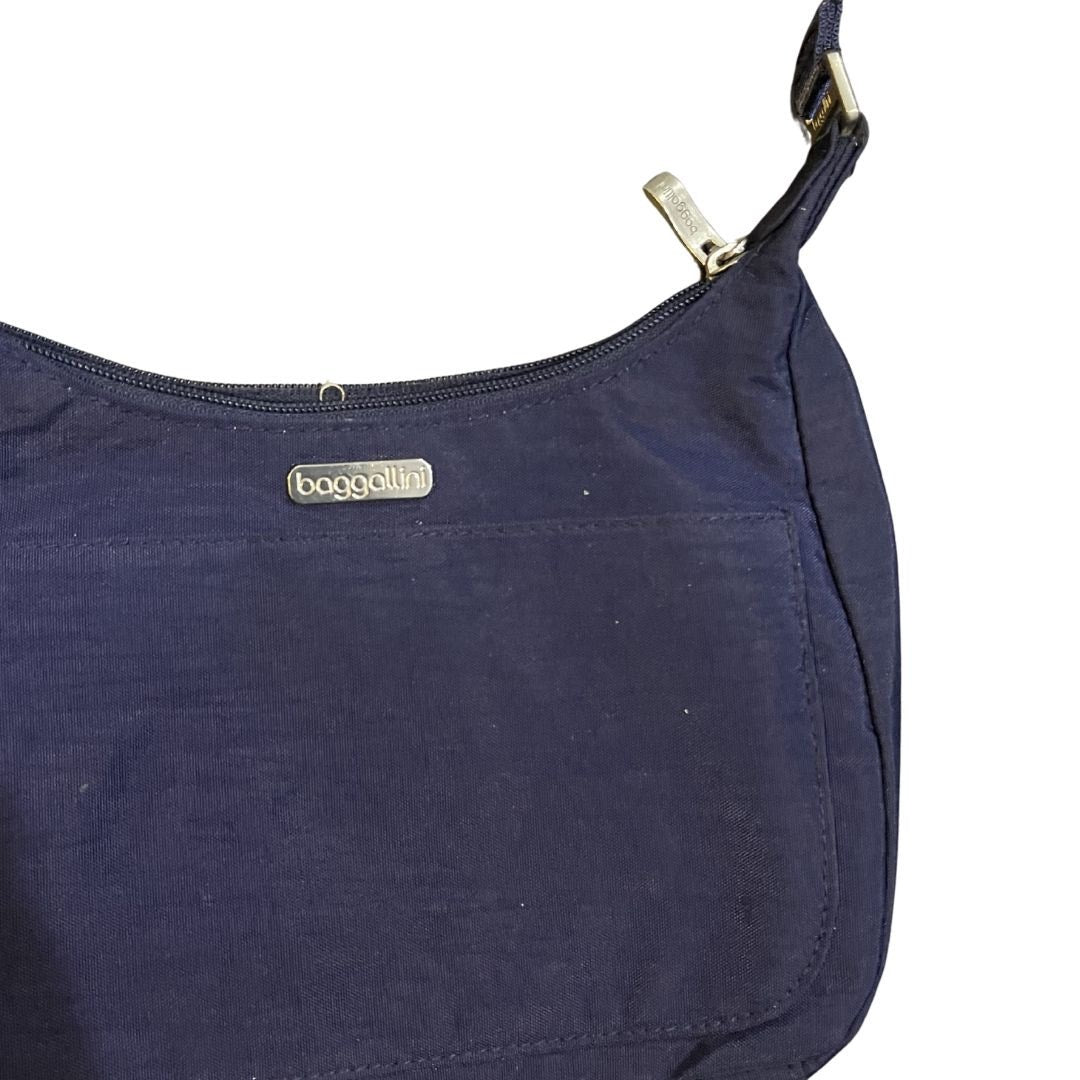 Baggallini Navy Nylon Crossbody Bag Purse Adjustable Strap Casual Minimalist