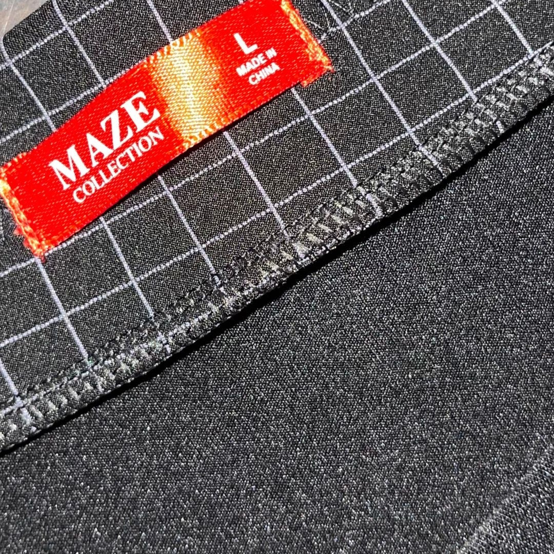 Maze Collection Windowpane Pencil Skirt Pull on Size Larger Career office