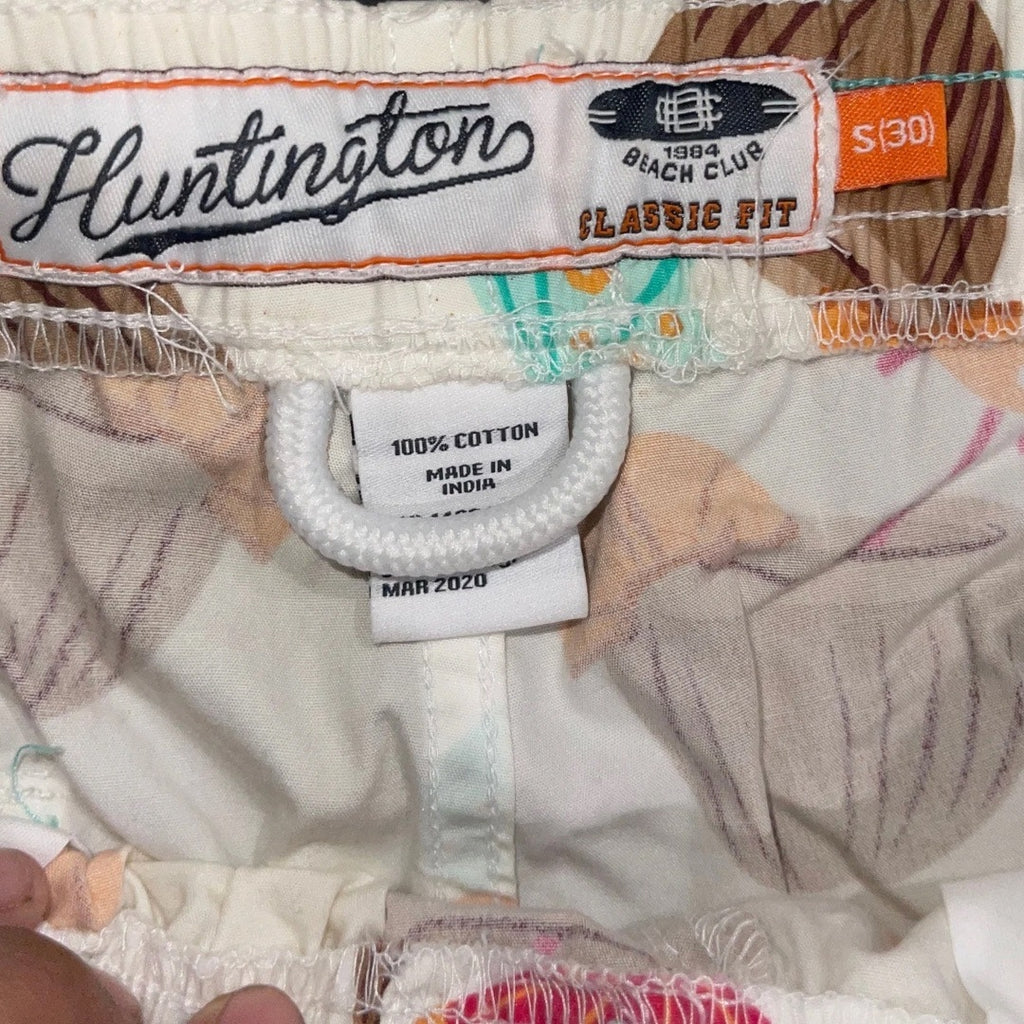 Huntington Beach Club Men Coconut Drink Board Novelty Swim Shorts Small Vacation