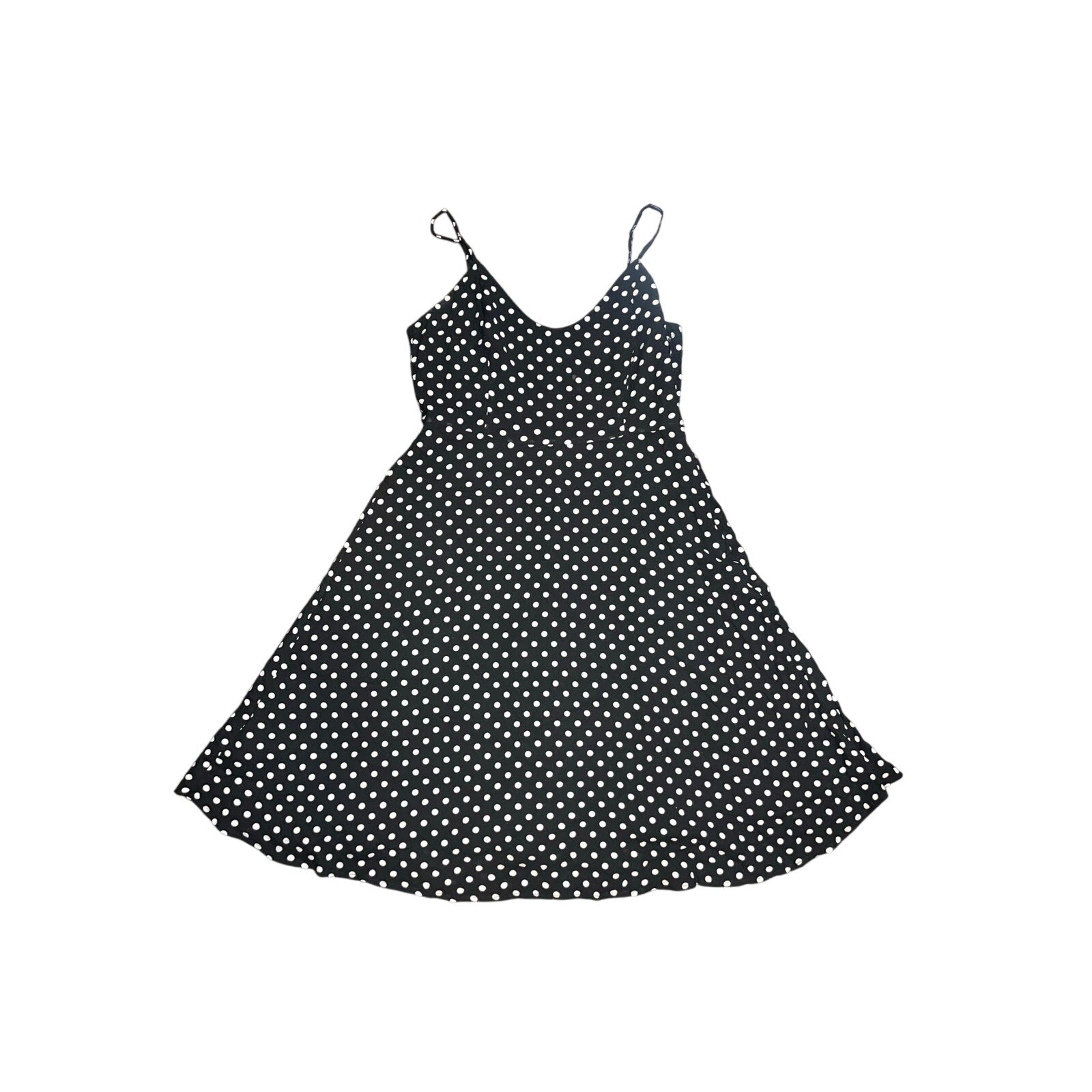 Forever 21 Womens' Black and White Polka Dot Sleeveless Dress Size Large