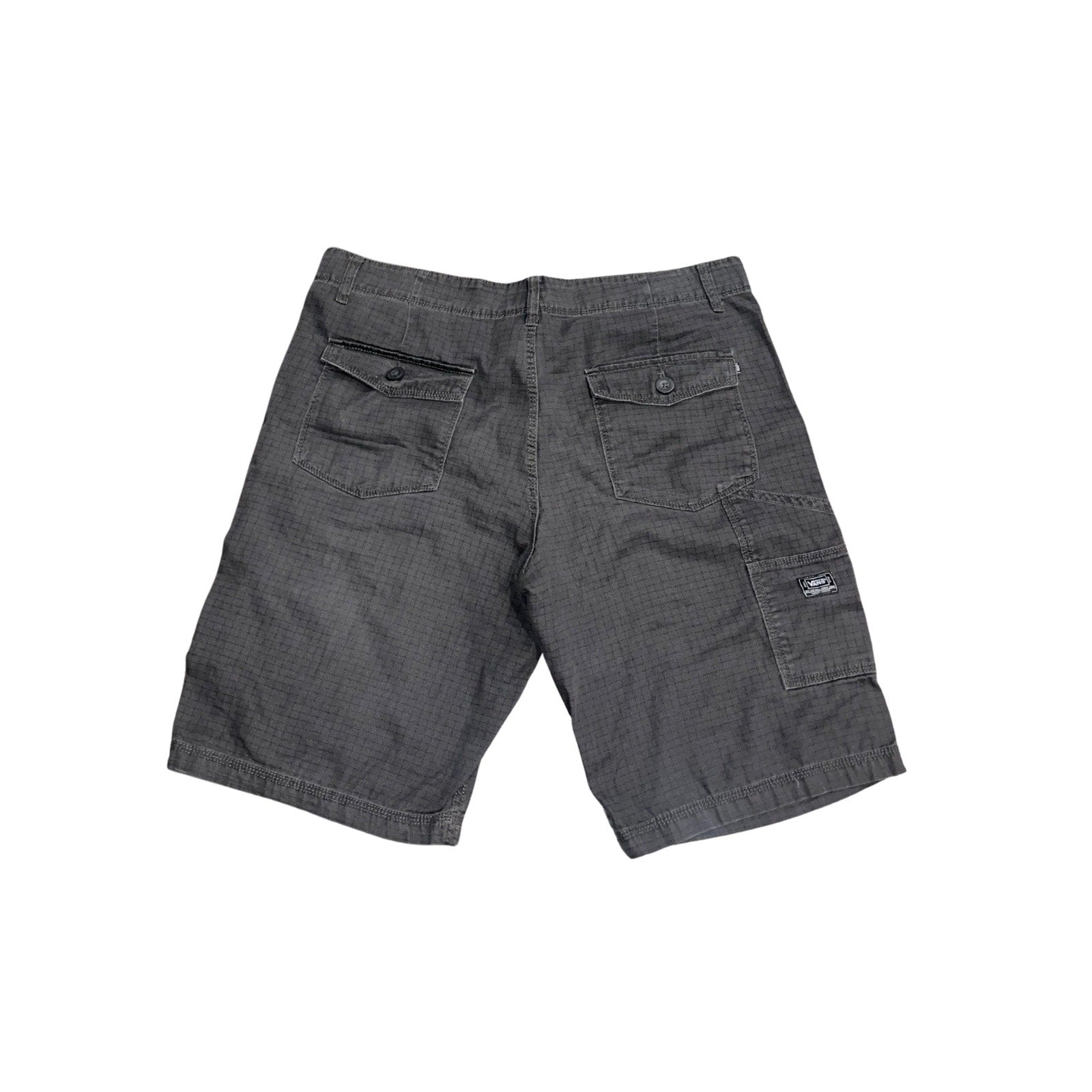 Vans Gray Plaid Shorts Size 36 Streetwear Skater Utility Y2K Everyday Casual
