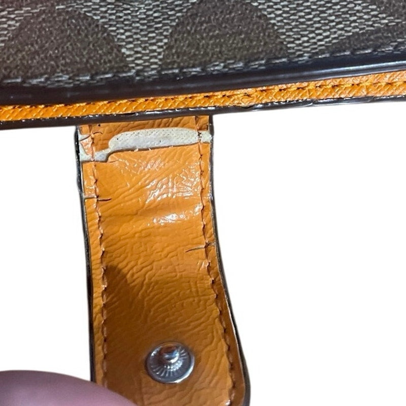 Coach Signature Canvas Wallet Tangerine Orange Brown Card Holder Y2K