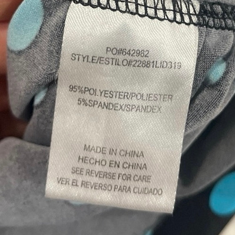 Heartsoul Short Sleeve Polka Dot Ruffle V-Neck Ruched Blouse SZ L Y2K 90s Artsy