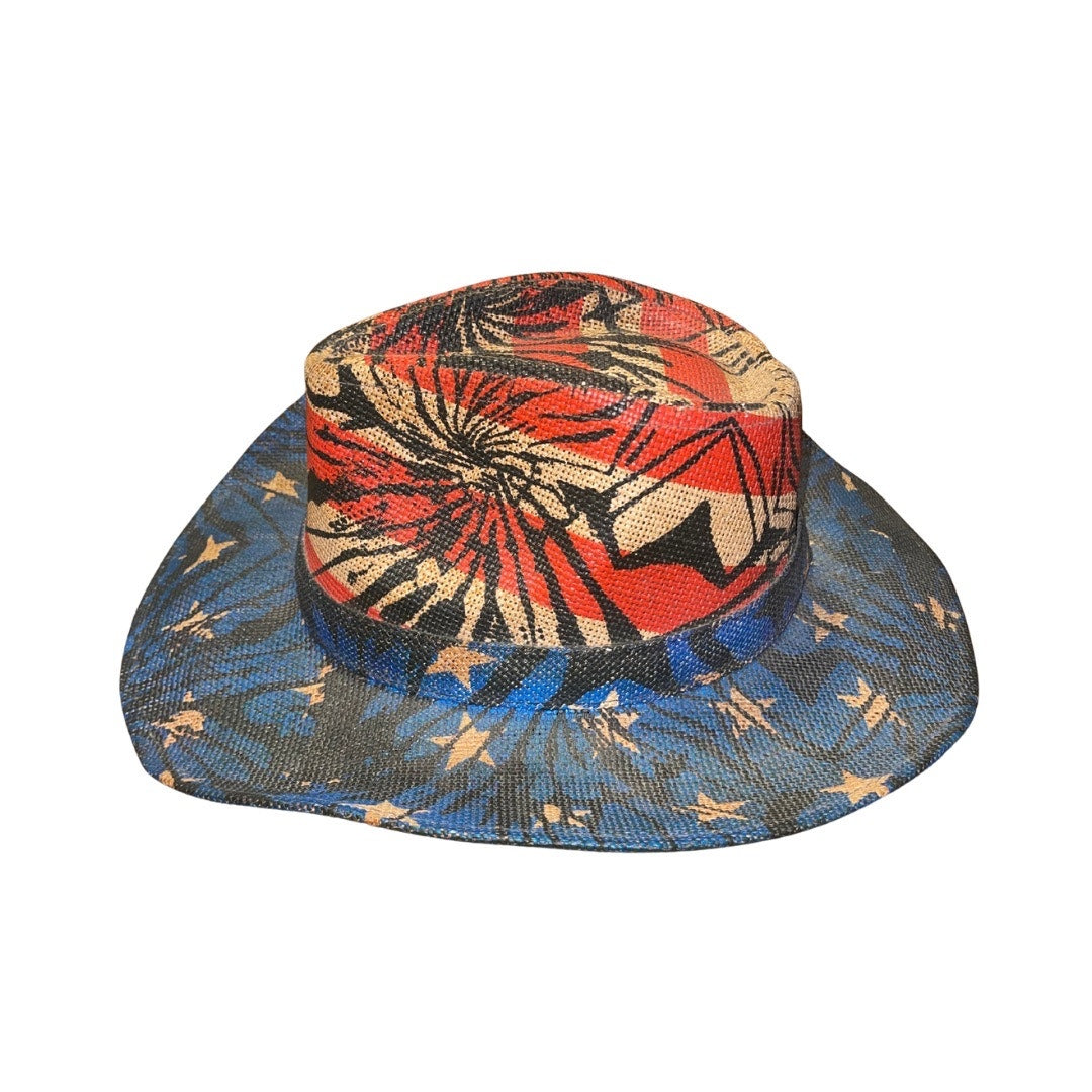 USA Cowboy Hat Patriotic Unisex Cowgirl Western 100% Grass