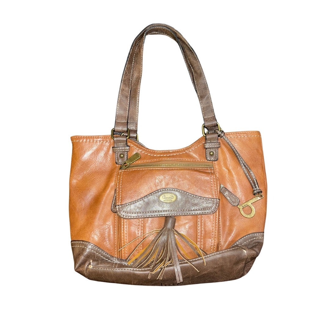 BOC Born Concepts Brown Faux Leather Handbag Tassel Western Purse Cowgirl