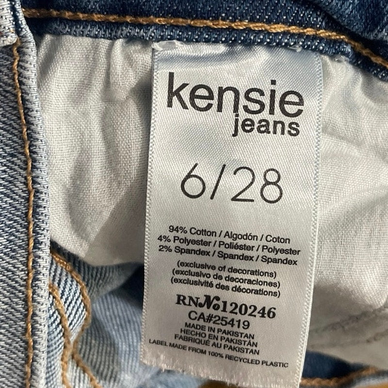 Kensie Jeans Vintage Luxe The Kelsey High Rise Skinny Jeans Raw Hem SZ 6/28