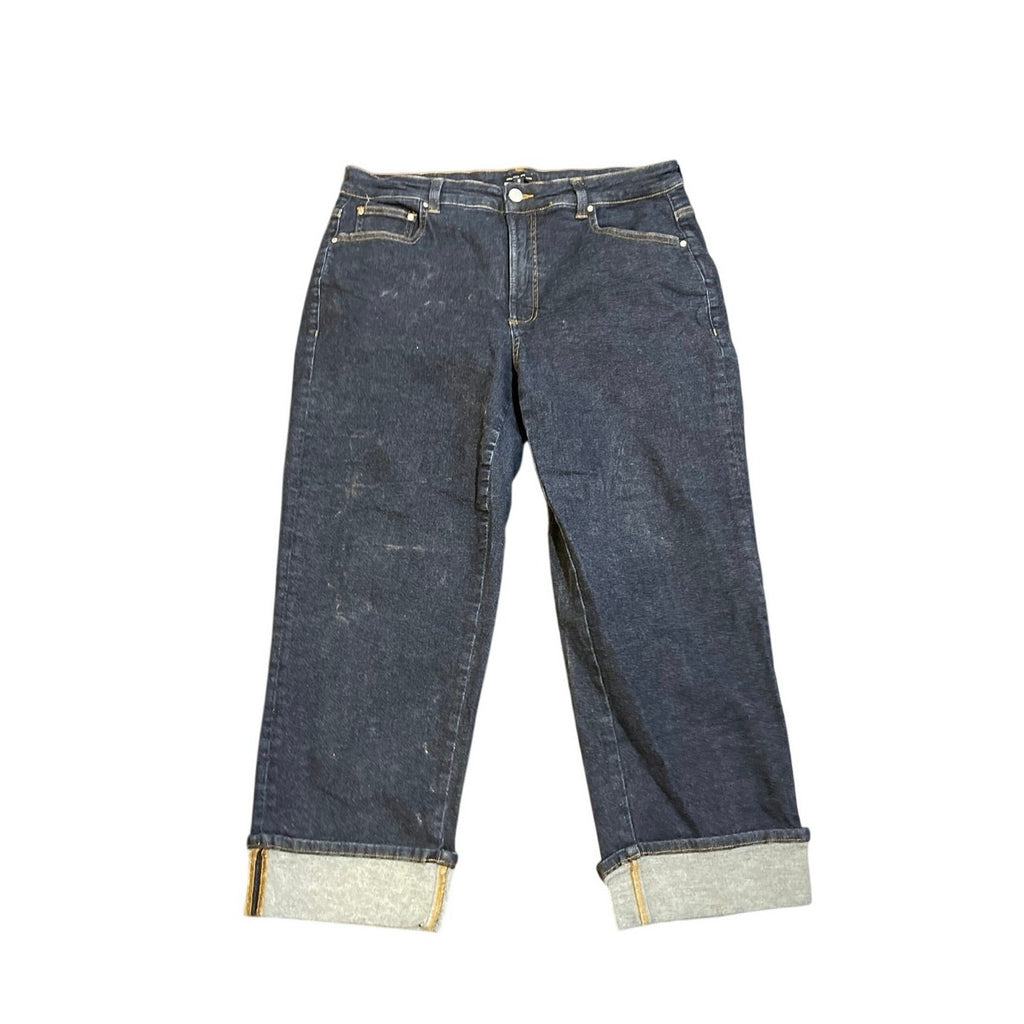 Universal Standard Stevie High Rise Cuffed Straight Leg Jeans SZ 16 Streetwear