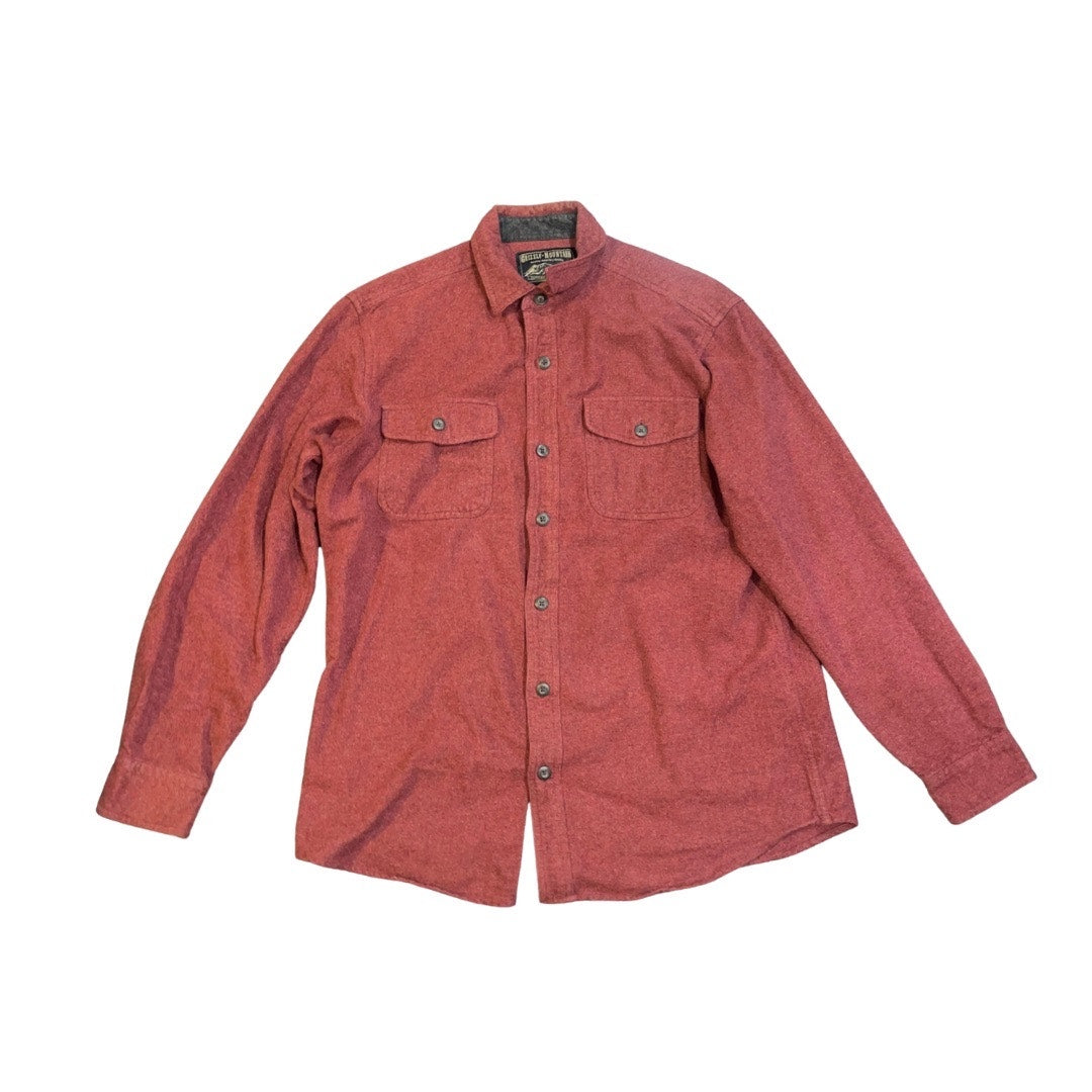 Grizzly Mountain Men's Red Front Pocket Button up Long Sleeve Shirt Size Large