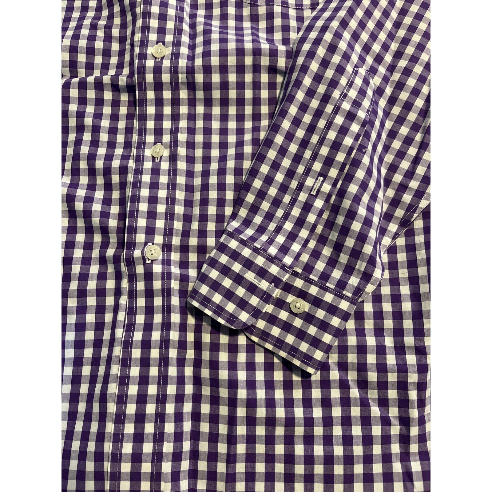 Brooks Brothers original polo shirt plaid Collar non iron Button up dress long sleeve