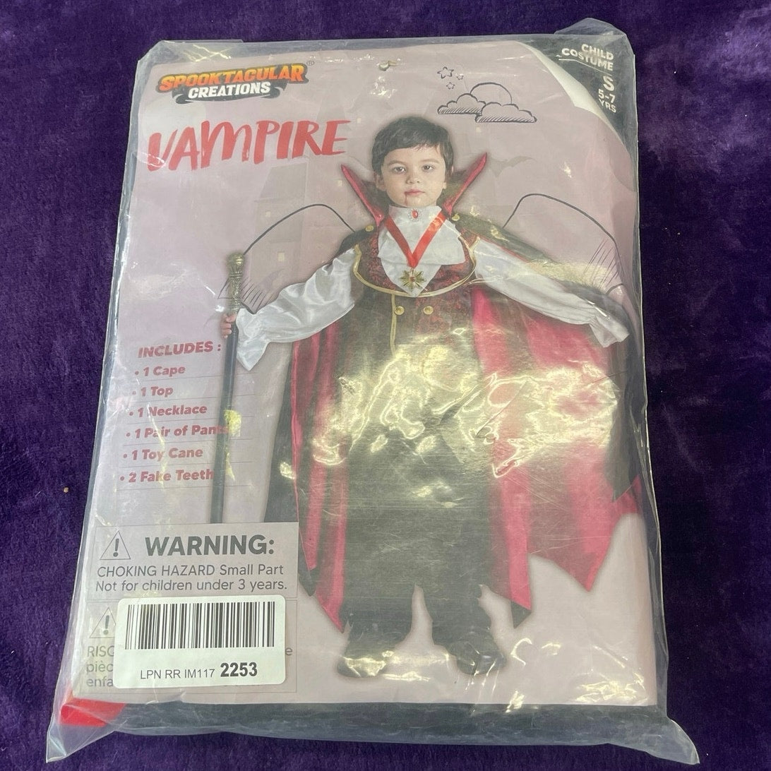 Spooktacular Gothic Vampire Youth Boy Costume SZ 5-7 years Kidscore Spooky