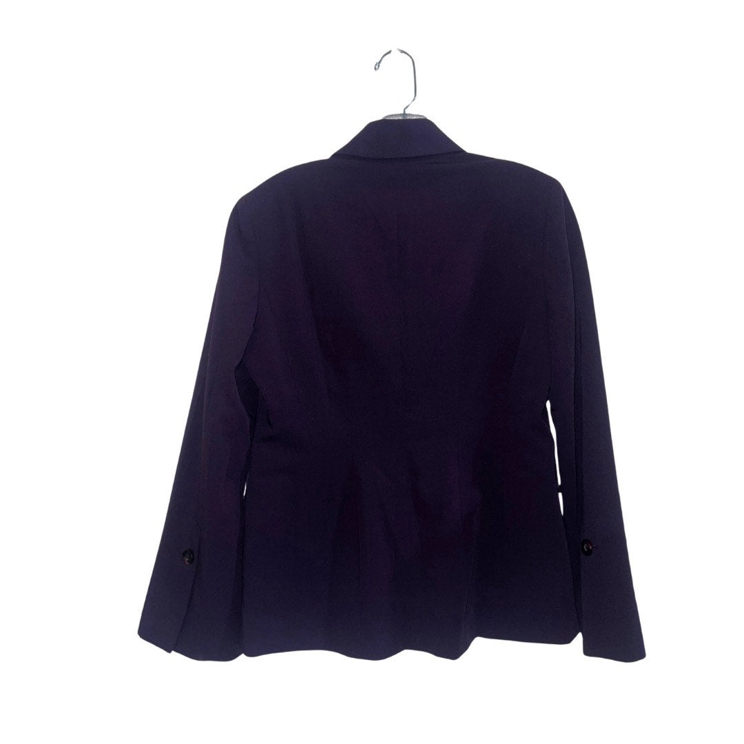 Worthington Petite Stretch Purple One Button Blazer Jacket Size 4P Career Office