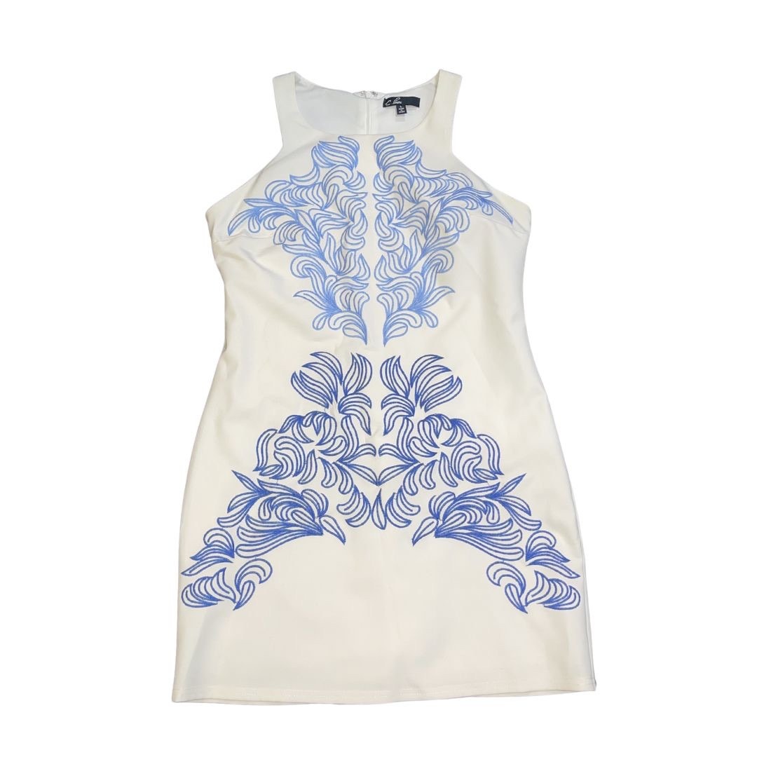 C. Luce Embroidered High Neck Mini Dress Size Large Bohemian Brunch Bridal