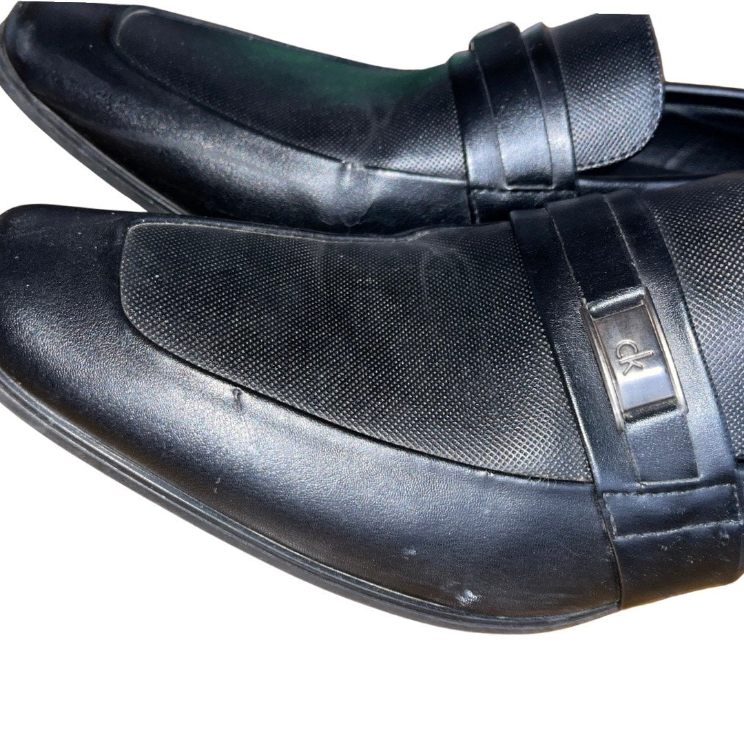 Calvin Klein Men's Black Slip on Dress Shoes Loafer Oxford Size 10