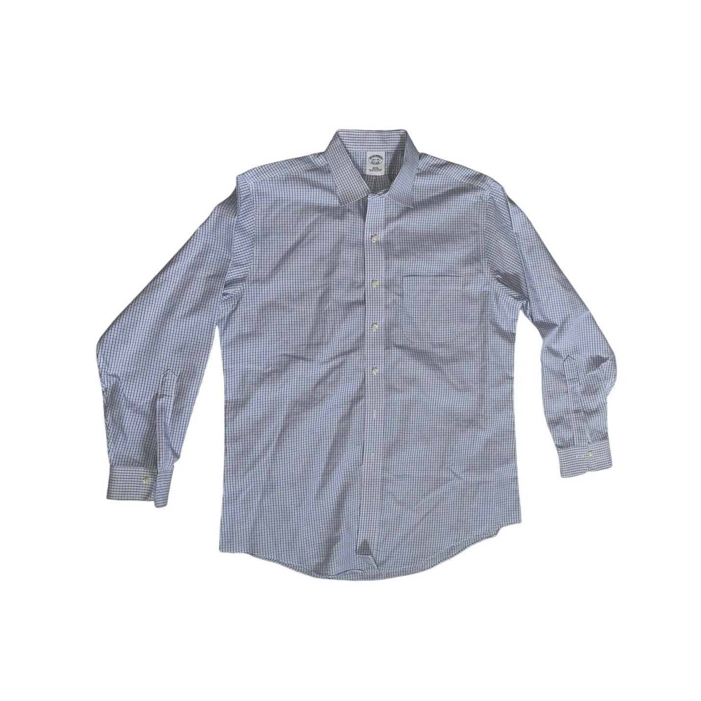 Brooks Brothers Blue plaid collar button up long sleeve dress shirt
