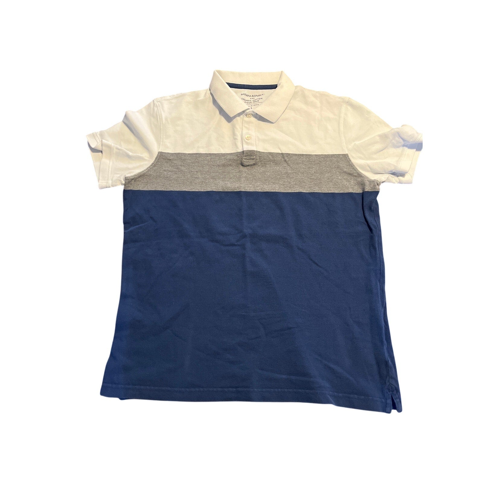 Banana republic button up collar polo short sleeve shirt Size Large