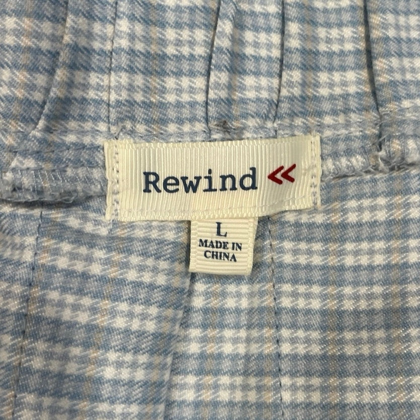 Rewind Plaid Pleated Skater Skirt SZ L High Waisted Schoolgirl Preppy Academia