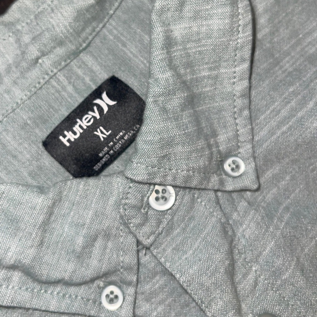 Hurley Mens Button up Short Sleeve Shirt Size XL Beach Nautical Surf Casual