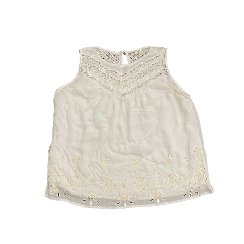 Mason & Belle Eyelid Lace Sleeveless Blouse Size medium Embroidered Boho Chic
