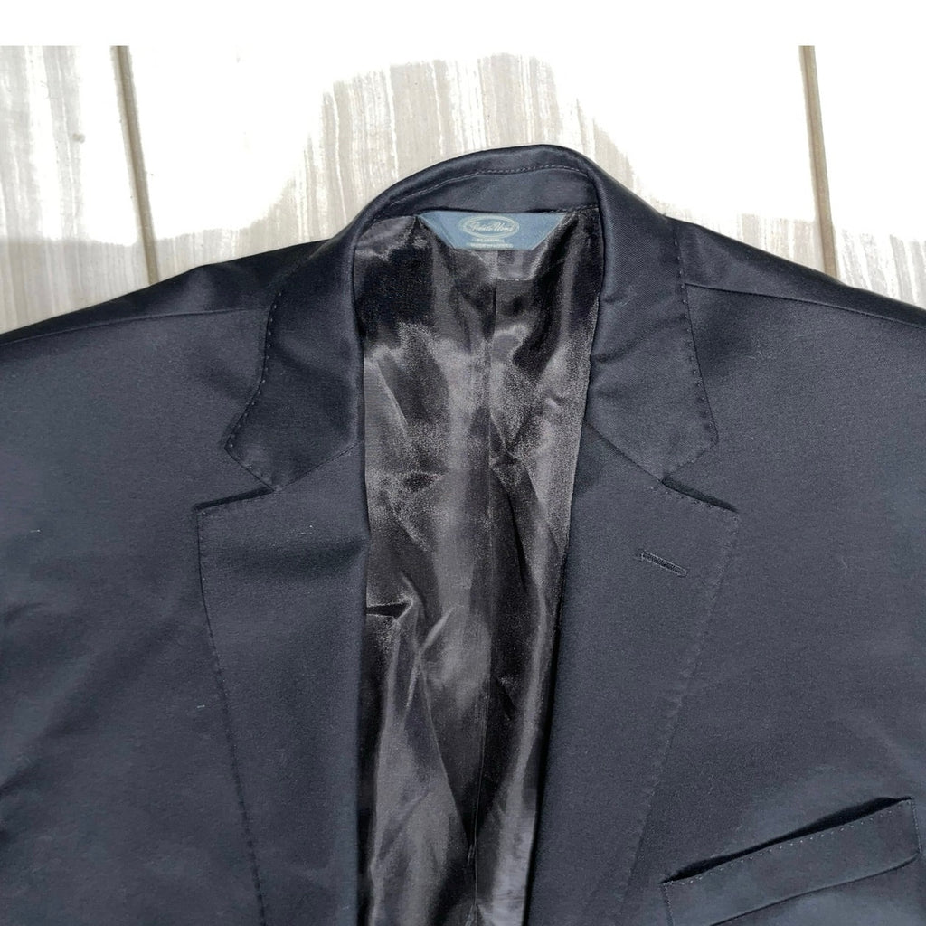 Pronto Wool Uomo Platinum Men's Luxury Black Blazer Size 42 Career Wedding Prom