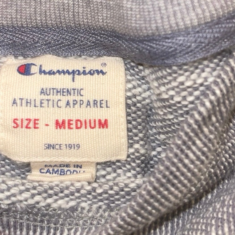 Vintage Champion Authentic Athletic Sweater Women Medium Gray Knit Sweatshirt