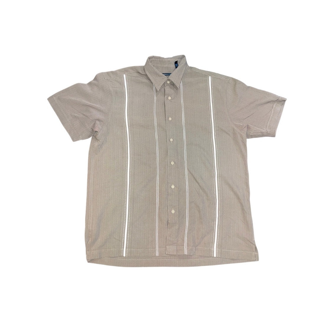 Van Heusen Studio Havana Sport Short Sleeve Shirt Large Vacation Casual Beach