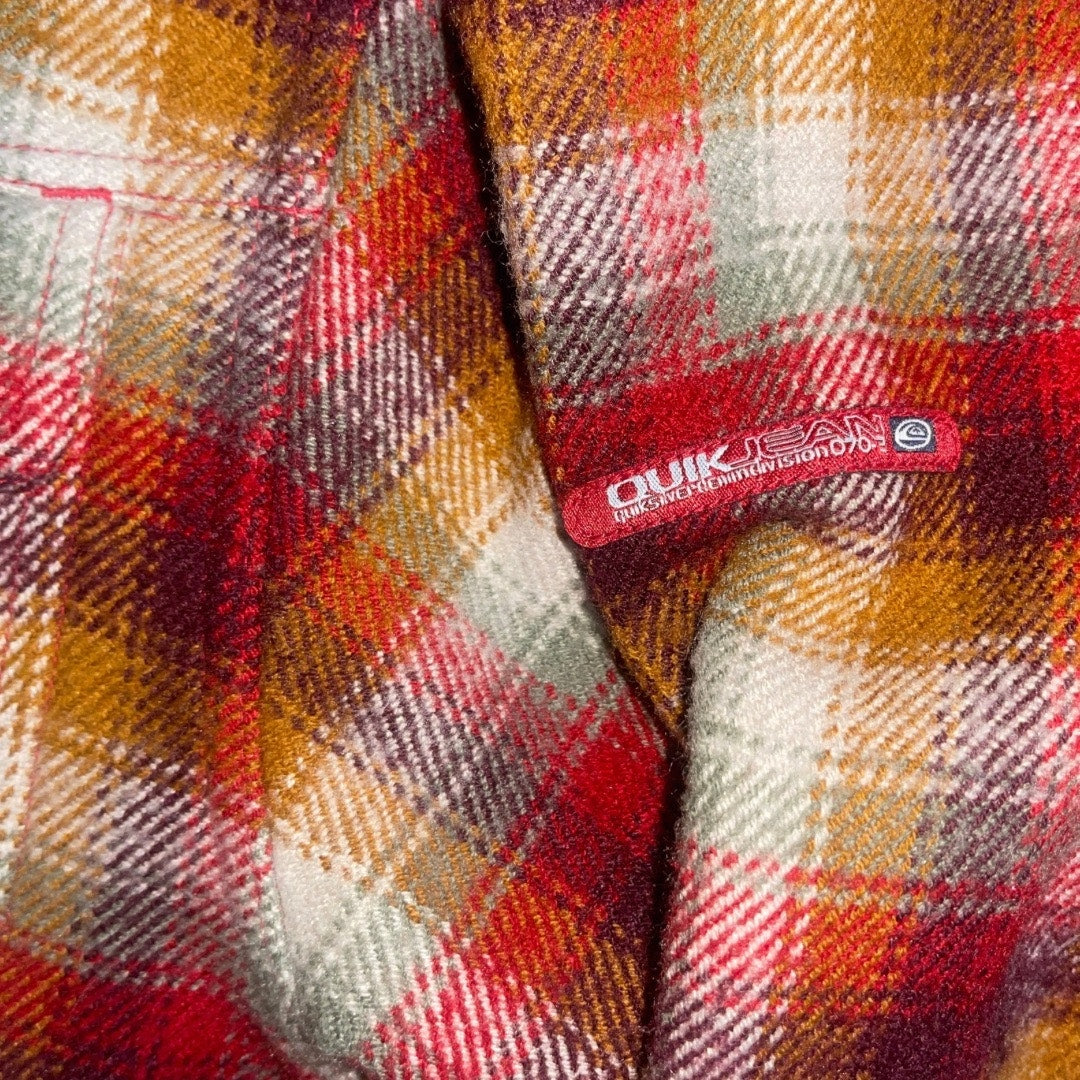 Vintage Quiksilver QuickJean Mens Flannel Jacket Plaid Shacket Size Large 90s