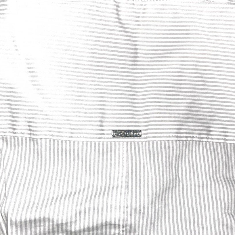 Calvin Klein Women Button up Collar long sleeve pinstripe Blouse