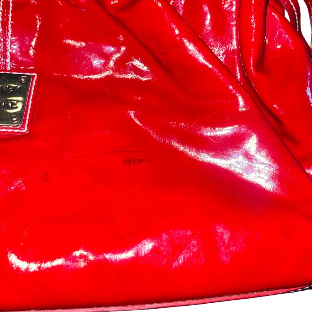 Dooney & Bourke Vintage Red Patent Leather Hayden Shoulder Handbag Purse