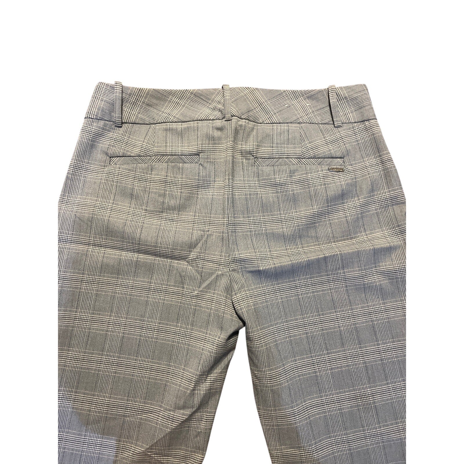Calvin Klein Womens Plaid Blue Houndstooth Trousers Dress Pant Size 6