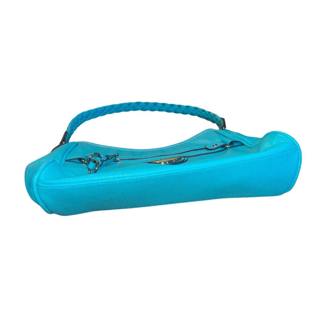 Rosetti Teal Shoulder HandBag Braided Strap Faux Leather Purse Y2K 90's 2000s