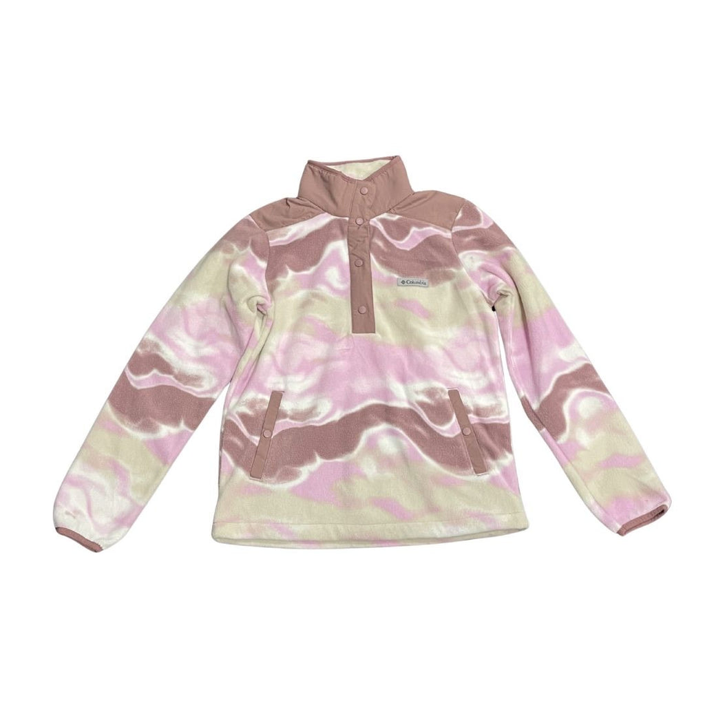 Columbia Helvetia Camo Print Half Snap Fleece Pullover Jacket Sweater XS Sporty