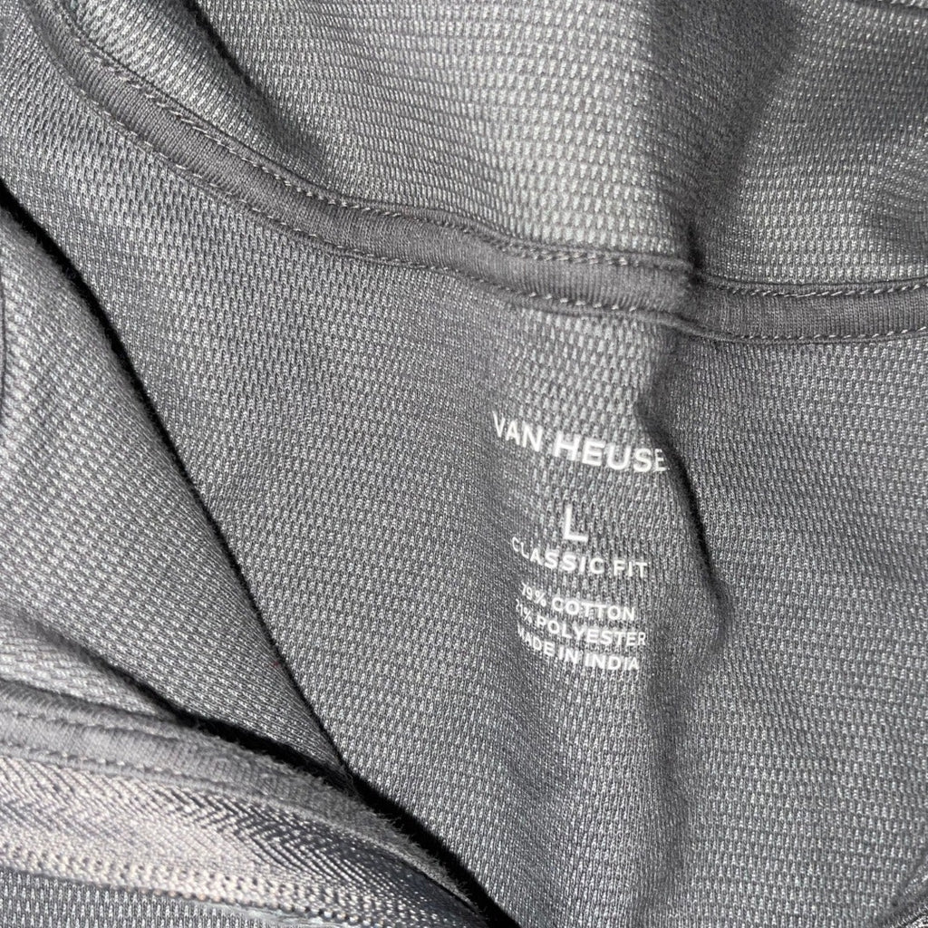 Van Heusen Long Sleeve Pullover Quarter Zip Classic Fit Mock Neck Size Large