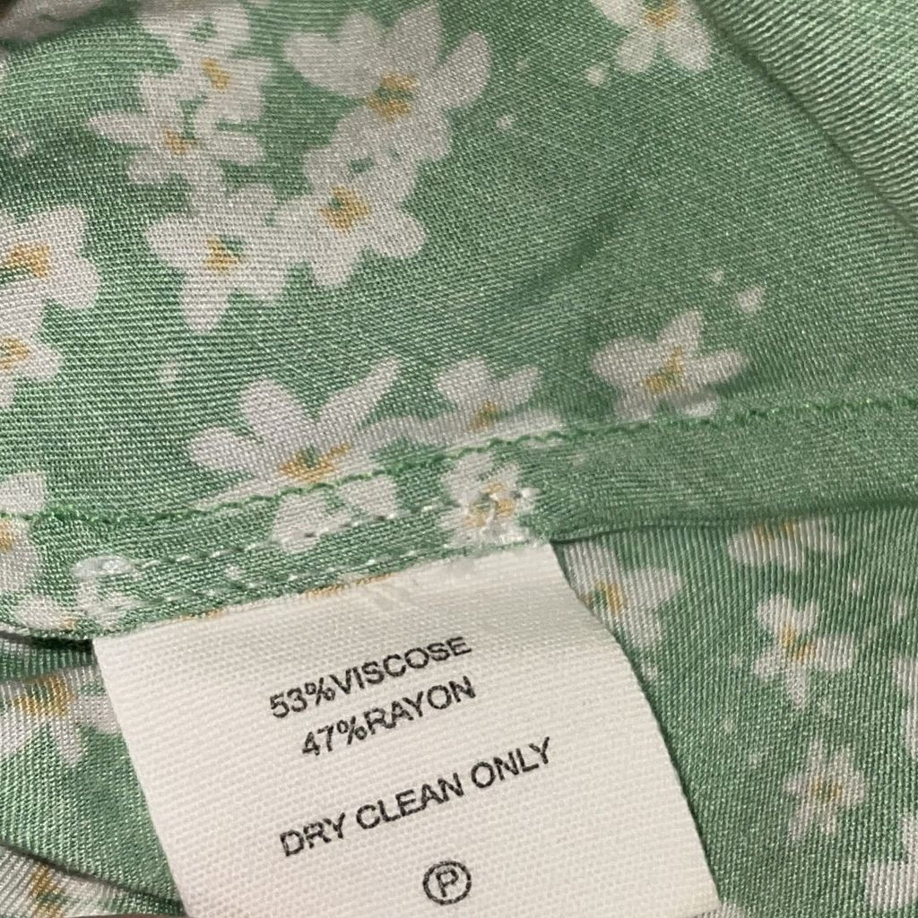Rumored Daytona Green Ditsy Floral Maxi Dress Size Small Spaghetti Strap Summer