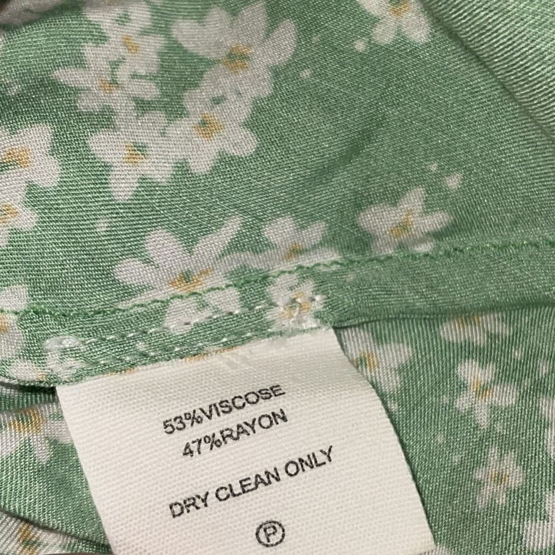 Rumored Daytona Green Ditsy Floral Maxi Dress Size Small Spaghetti Strap Summer