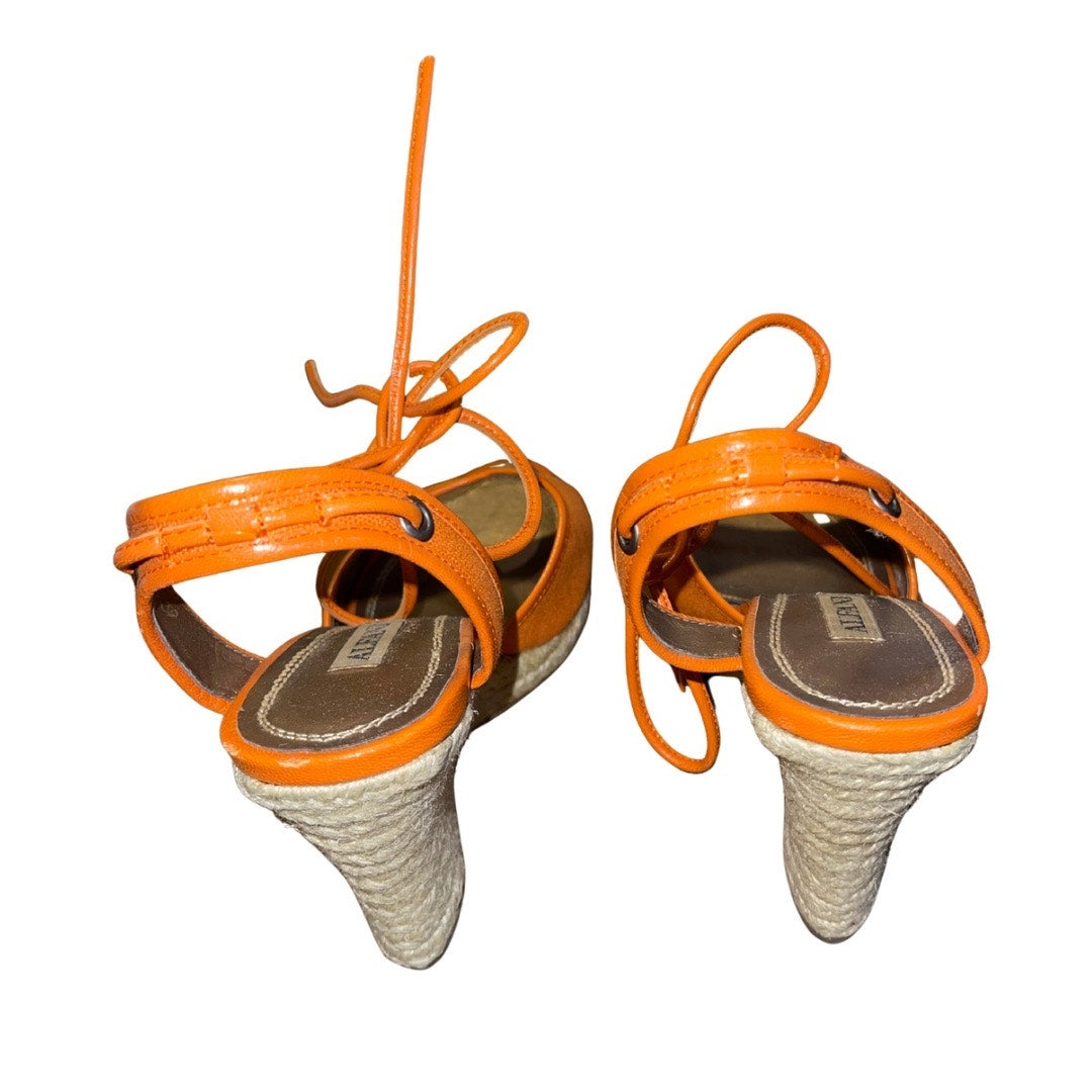 Alfani Women UnityGua Espadrille Wedge Ankle Strap Orange Size 6.5