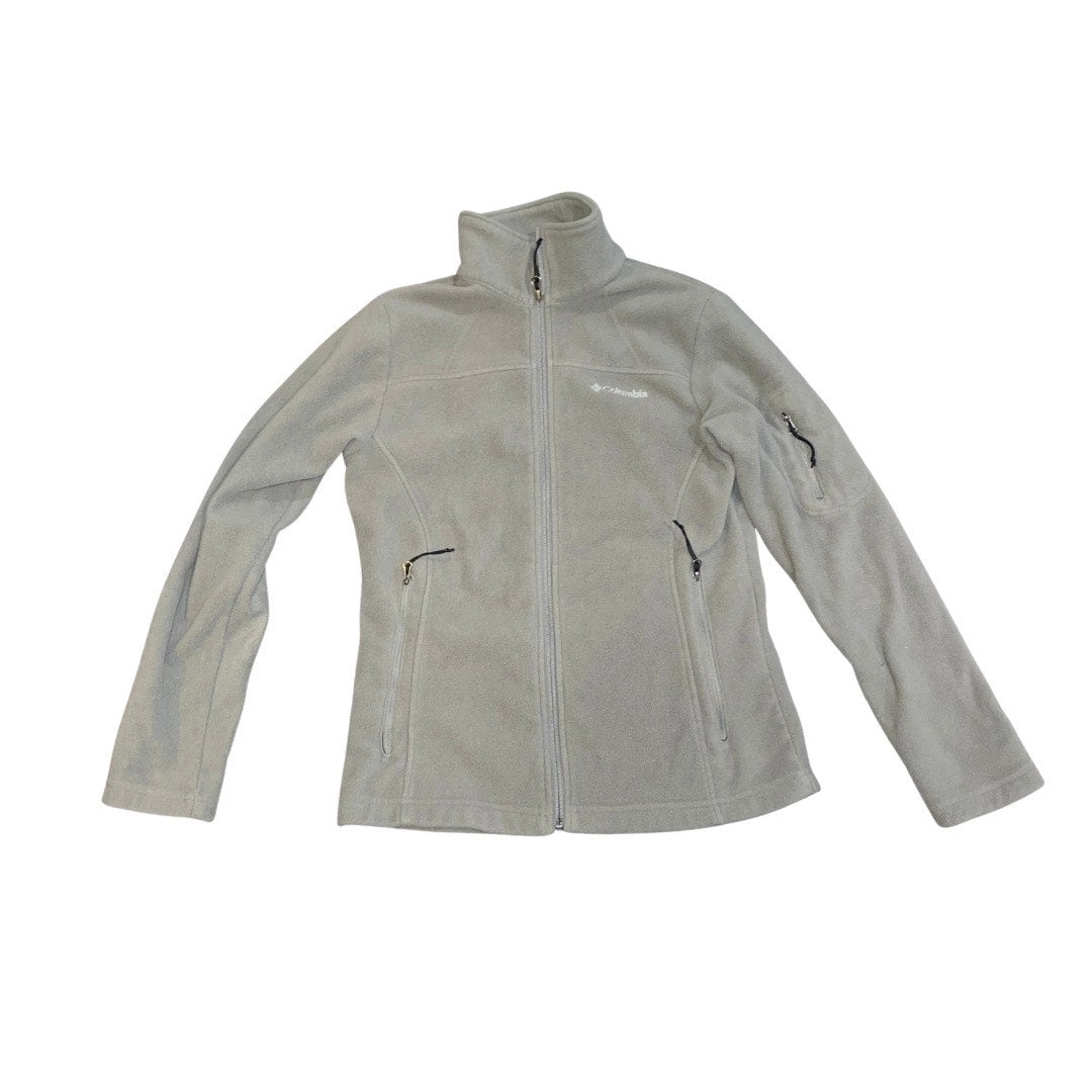 Columbia Bundle Gray Black Mock Neck Fleece Jacket Full Zip Small Lightweight