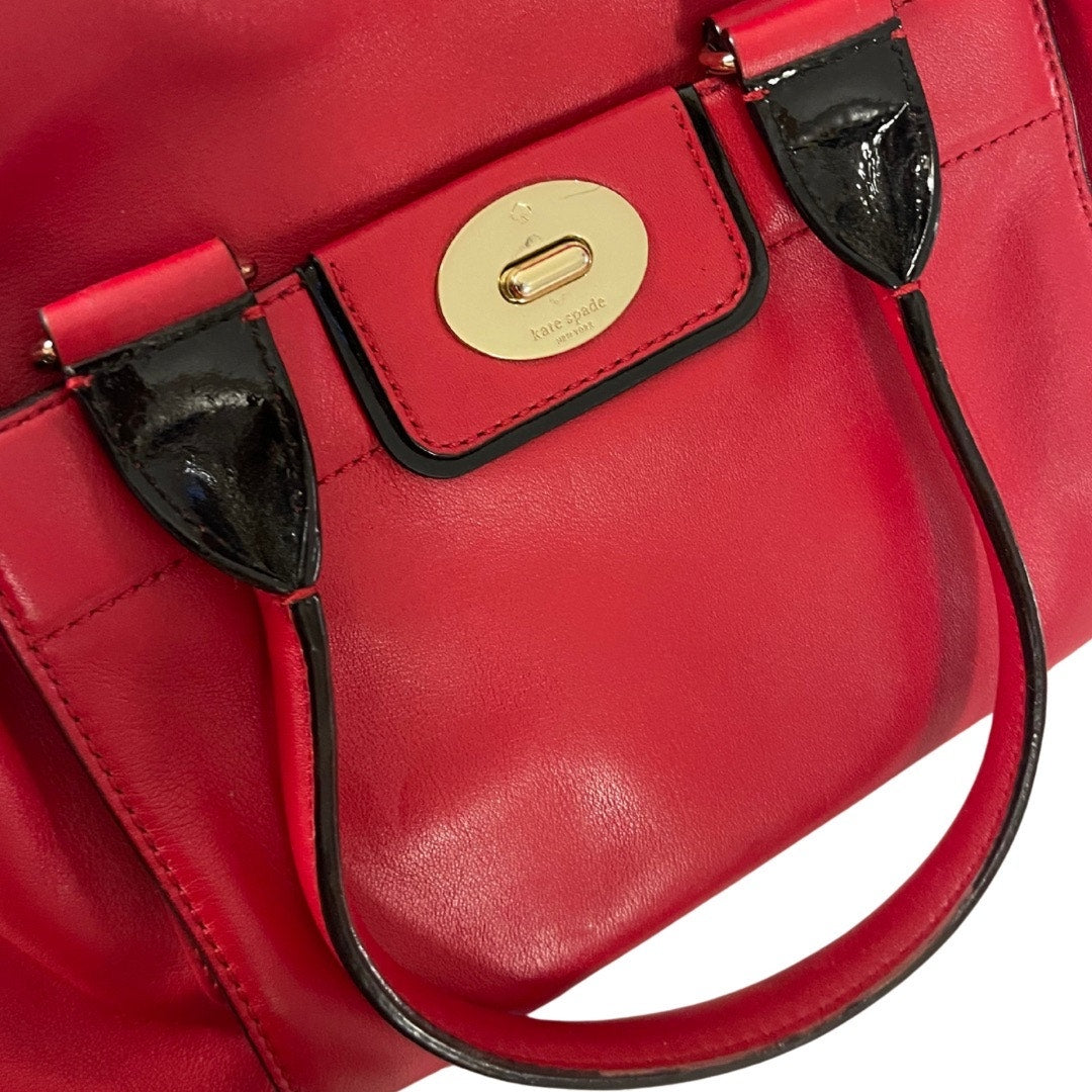 Kate Spade NY Janie Hampton Red Leather Satchel Shoulder Bag Purse