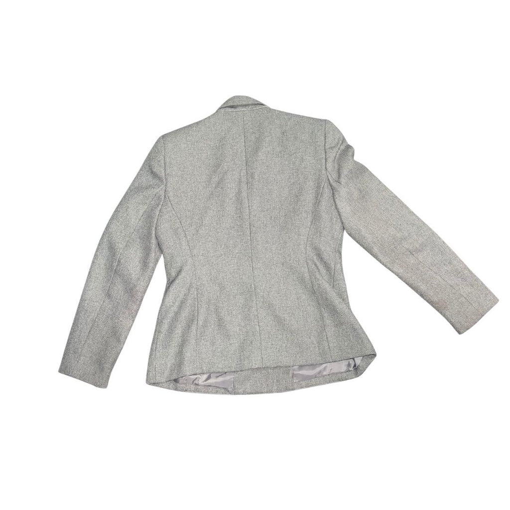 Suit Studio Women Grey 2 Piece Pant Suit Size 6P Blazer Trousers Career Office