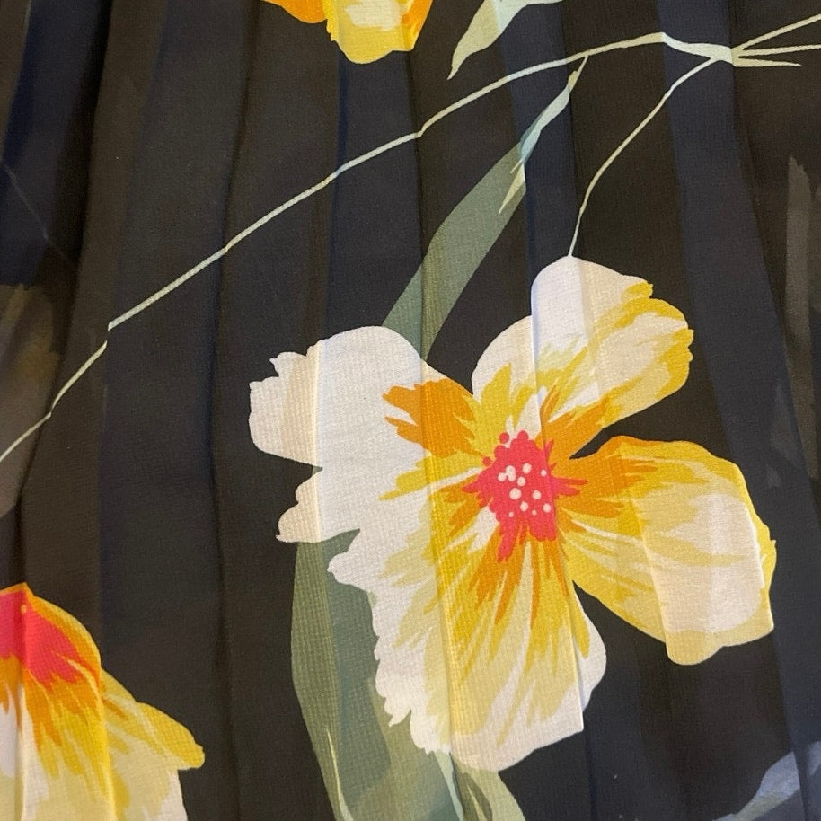 Premier Amour Sleeveless Floral High Halter Pleated Flowy Chiffon Dress SZ NWT 6