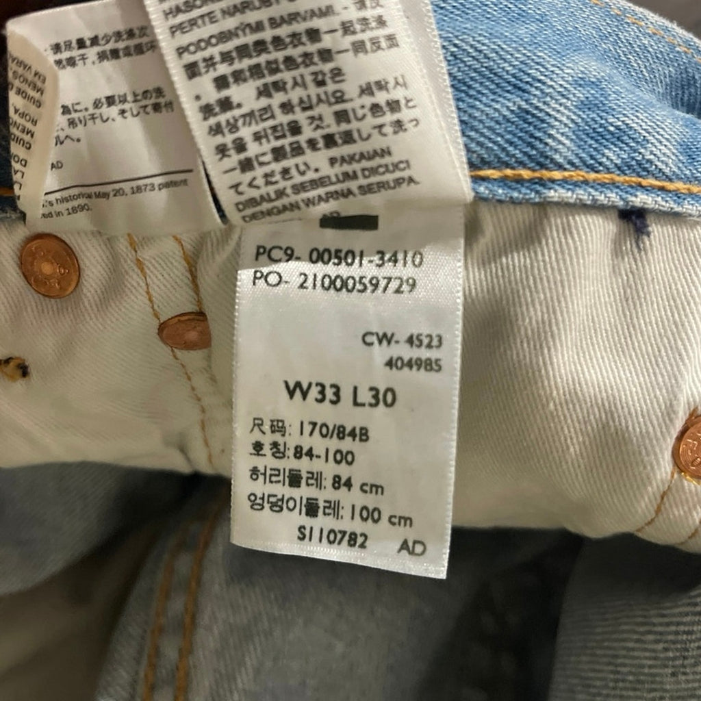 Levi's 501 Button Fly Straight Leg Denim Jeans 33X30 Outwear Classic Streetwear
