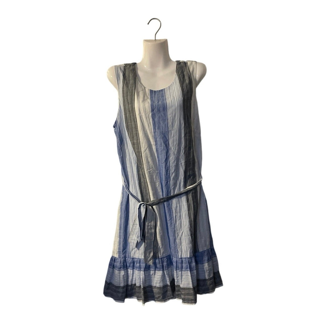 ViVi by Violet Weekend Sleeveless Vertical Stripe Midi Tie Belt Dress SZ XL NWT